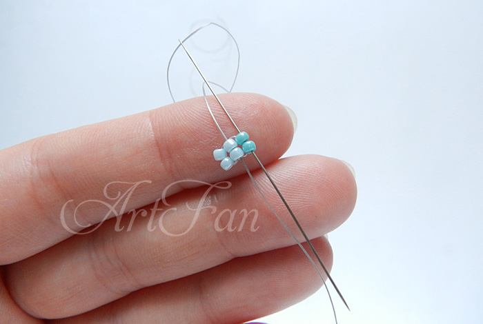 Przejście przez dodane koraliki